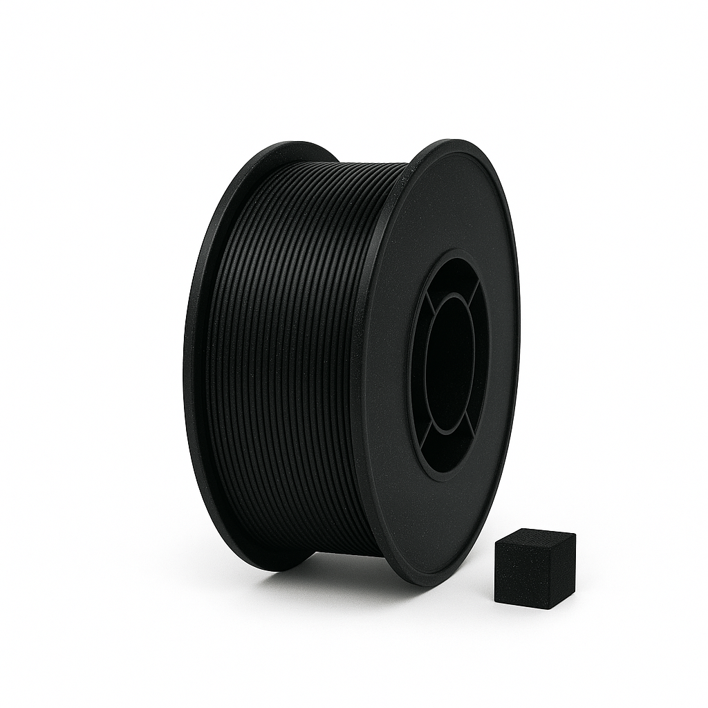 Juodas TPU A93 3D plastikas, 1.75 mm, 1 kg ritė – Filacraft