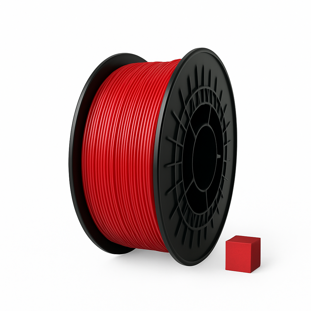 Tamsiai raudonas PLA 3D plastikas 1.75 mm, 1 kg ritė – pagaminta Lietuvoje, Filacraft