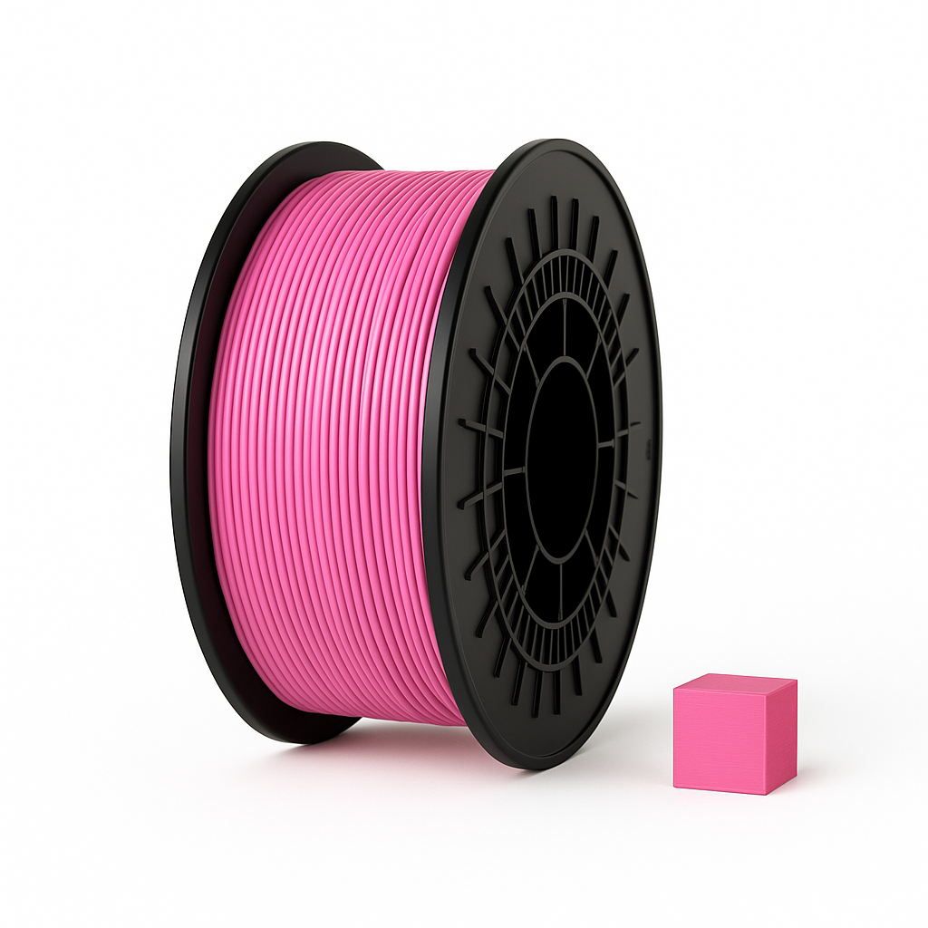 Rožinis PETG 3D plastikas 1.75 mm, 1 kg ritė – pagaminta Lietuvoje, Filacraft