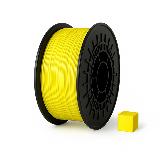 Geltonas PETG 3D plastikas 1.75 mm, 1 kg ritė – pagaminta Lietuvoje, Filacraft