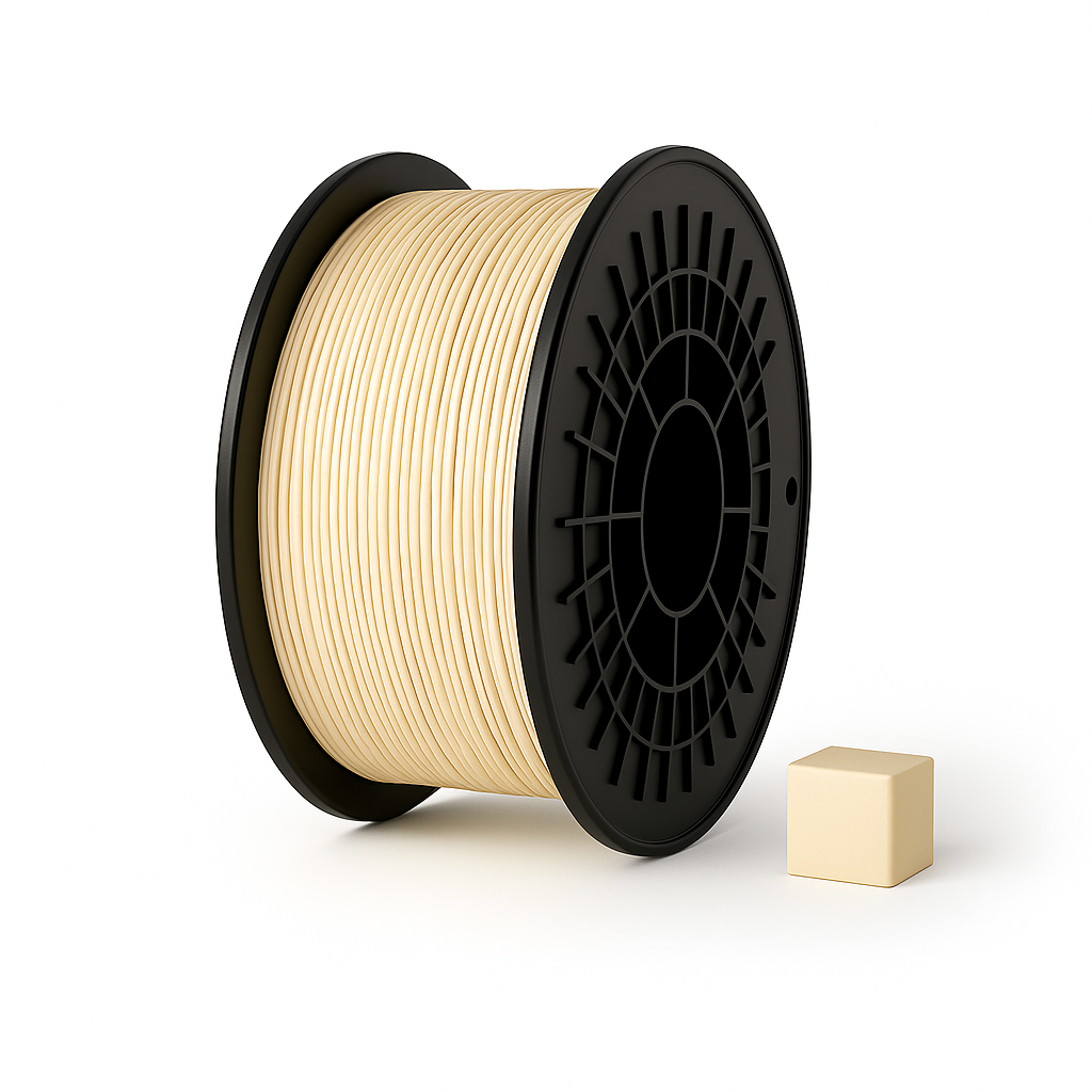 Smėlio PETG 3D plastikas 1.75 mm, 1 kg ritė – pagaminta Lietuvoje, Filacraft