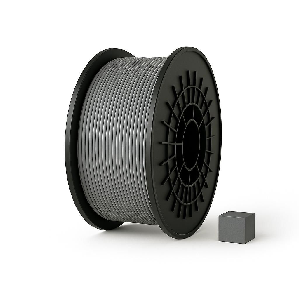 Pilkas PLA 3D plastikas 1.75 mm, 1 kg ritė – pagaminta Lietuvoje, Filacraft