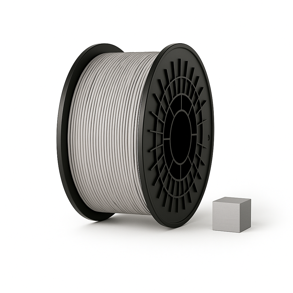 Pilkas šviesiai PLA 3D plastikas 1.75 mm, 1 kg ritė – pagaminta Lietuvoje, Filacraft
