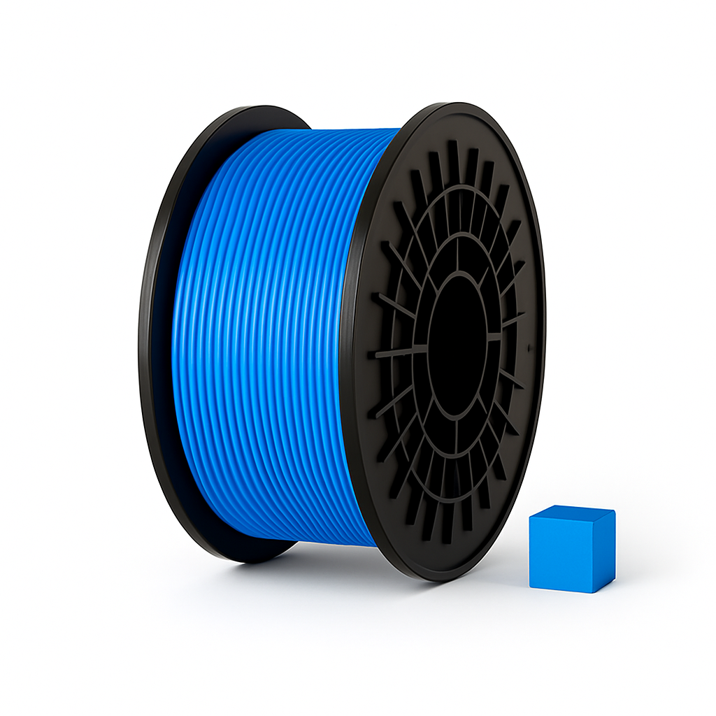 Mėlynas šviesiai PLA 3D plastikas 1.75 mm, 1 kg ritė – pagaminta Lietuvoje, Filacraft