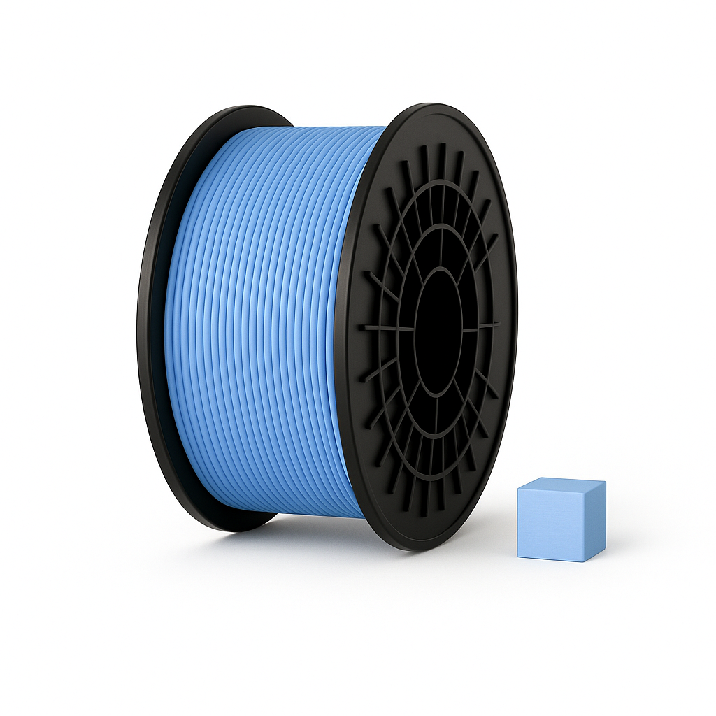 Skaidri mėlyna PETG 3D plastikas 1.75 mm, 1 kg ritė – pagaminta Lietuvoje, Filacraft