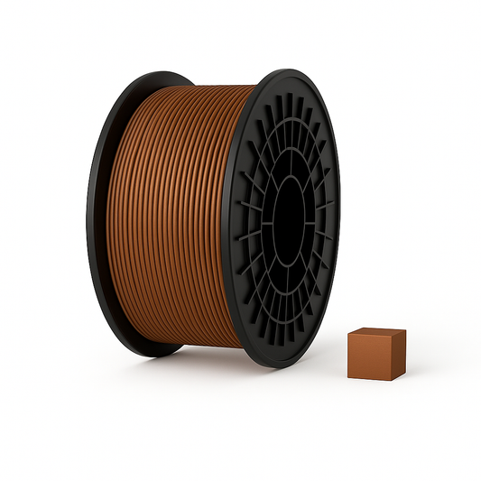Rudas PLA 3D plastikas 1.75 mm, 1 kg ritė – pagaminta Lietuvoje, Filacraft
