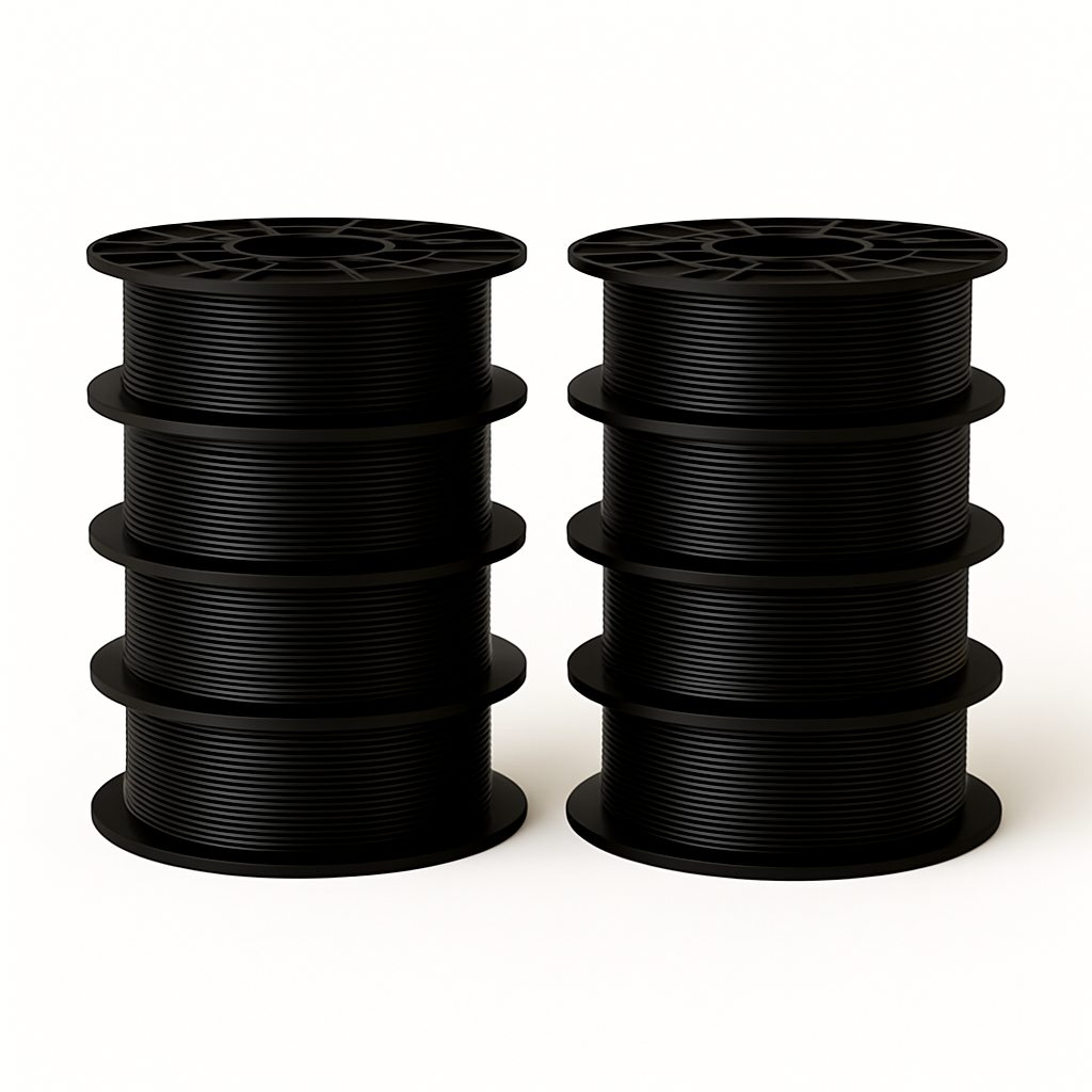 PETG 3D plastikas 8 kg juodas. Pagaminta Lietuvoje – Filacraft. Aukšta kokybė, AMS suderinamumas.