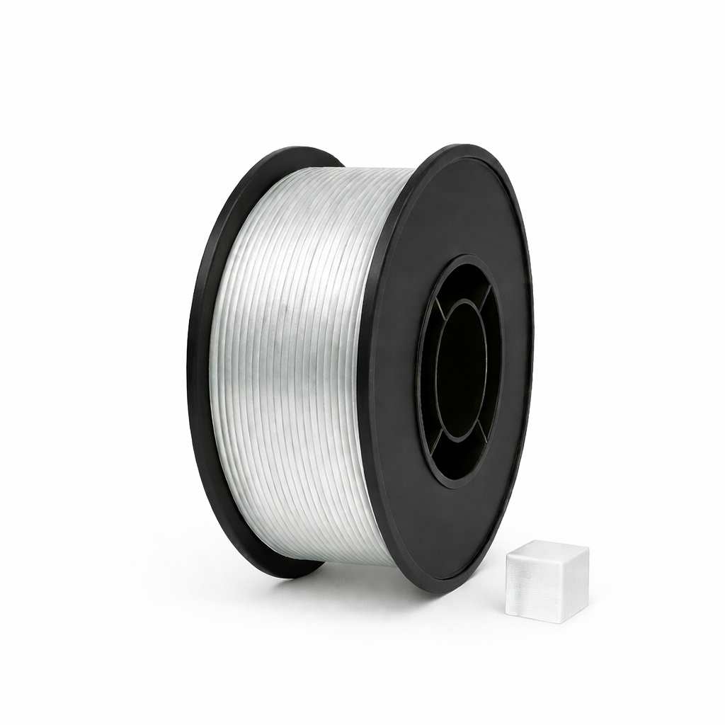 Skaidrus PETG 3D plastikas 1.75 mm, 1 kg ritė – pagaminta Lietuvoje, Filacraft