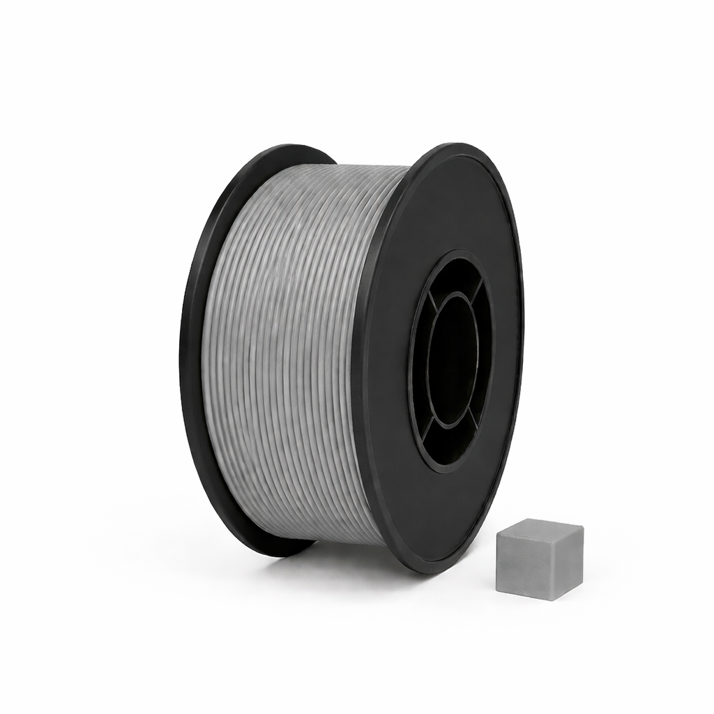 Pilkas PLA 3D plastikas 1.75 mm, 1 kg ritė – pagaminta Lietuvoje, Filacraft