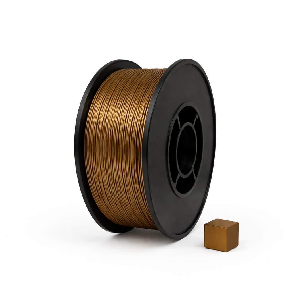 Bronzinė PLA 3D plastikas 1.75 mm, 1 kg ritė – pagaminta Lietuvoje, Filacraft