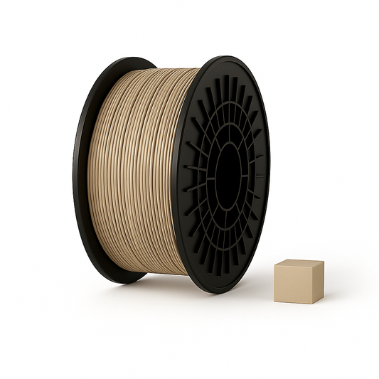 Šviesiai rudas PETG 3D plastikas 1.75 mm, 1 kg ritė – pagaminta Lietuvoje, Filacraft