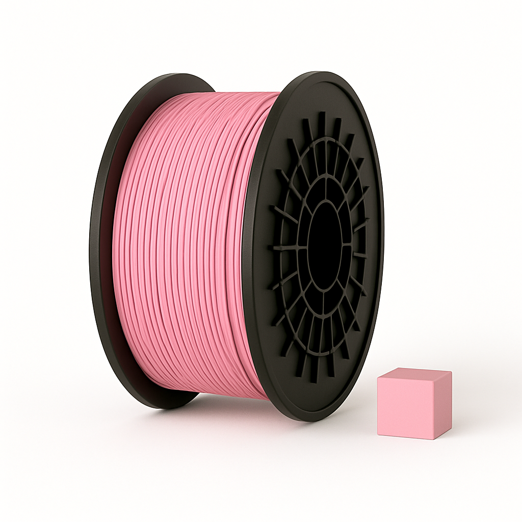 Rožinis PLA 3D plastikas 1.75 mm, 1 kg ritė – pagaminta Lietuvoje, Filacraft