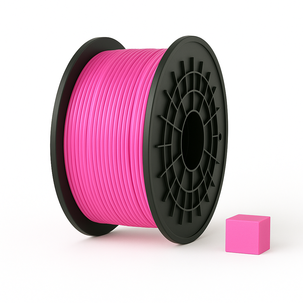 Neoninė rožinė PETG 3D plastikas 1.75 mm, 1 kg ritė – pagaminta Lietuvoje, Filacraft