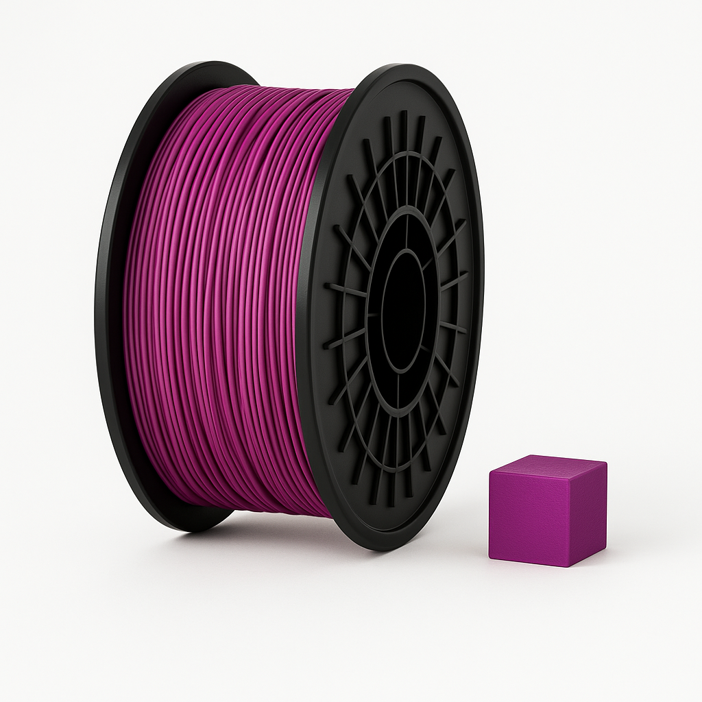 Fuksinė PETG 3D plastikas 1.75 mm, 1 kg ritė – pagaminta Lietuvoje, Filacraft