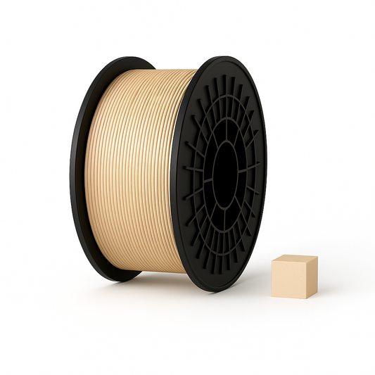 Smėlio PLA 3D plastikas 1.75 mm, 1 kg ritė – pagaminta Lietuvoje, Filacraft