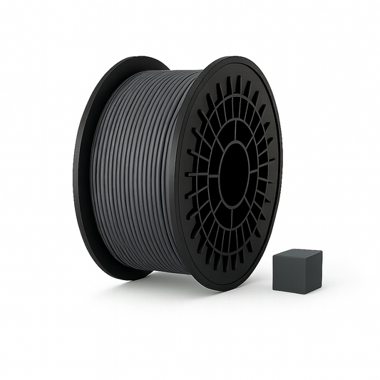 Tamsiai pilkas  PLA 3D plastikas 1.75 mm, 1 kg ritė – pagaminta Lietuvoje, Filacraft