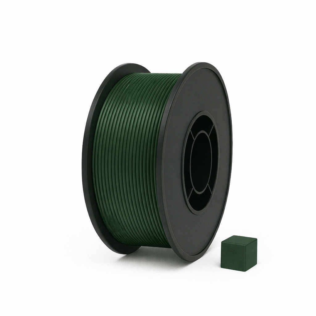 Samanų žalia PETG 3D plastikas 1.75 mm, 1 kg ritė – pagaminta Lietuvoje, Filacraft