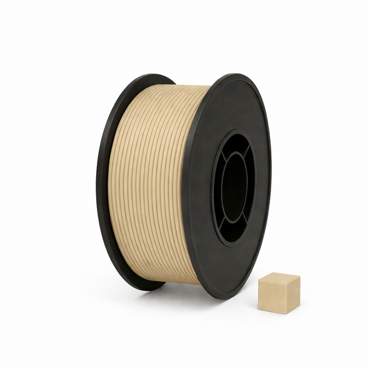 Smėlio PLA 3D plastikas 1.75 mm, 1 kg ritė – pagaminta Lietuvoje, Filacraft