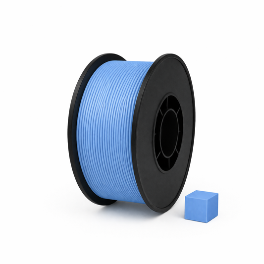 Skaidri mėlyna PETG 3D plastikas 1.75 mm, 1 kg ritė – pagaminta Lietuvoje, Filacraft