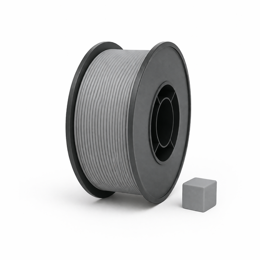 Pilkas matinis PETG 3D plastikas 1.75 mm, 1 kg ritė – pagaminta Lietuvoje, Filacraft