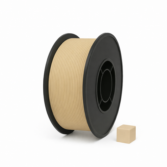 Smėlio matinis PETG 3D plastikas 1.75 mm, 1 kg ritė – pagaminta Lietuvoje, Filacraft