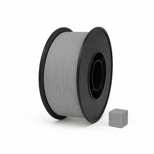 Pilkas PLA 3D plastikas 1.75 mm, 1 kg ritė – pagaminta Lietuvoje, Filacraft