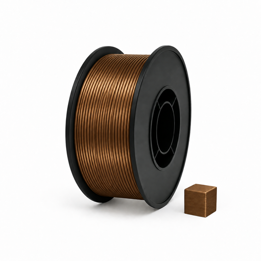 Bronzinė PLA 3D plastikas 1.75 mm, 1 kg ritė – pagaminta Lietuvoje, Filacraft