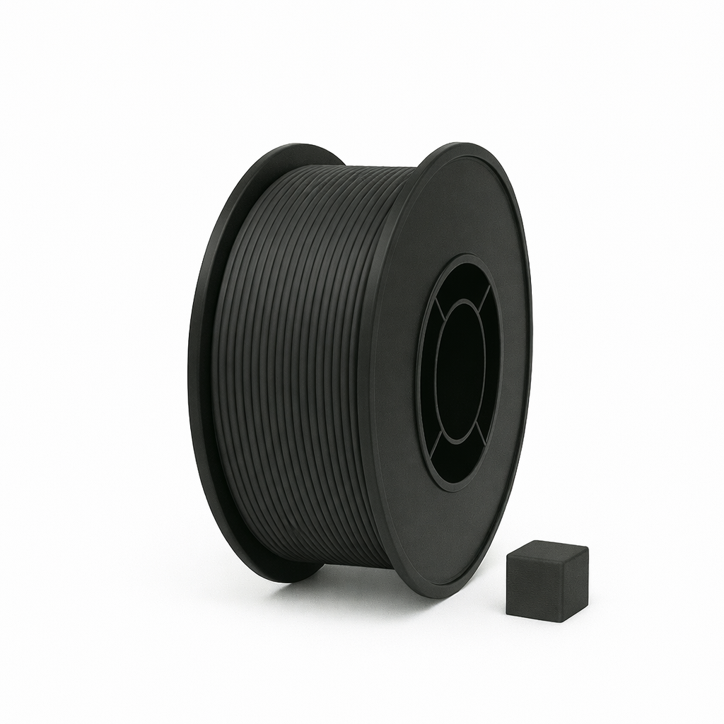 Tamsiai pilkas ABS 3D plastikas 1.75 mm, 0.85 kg ritė – smūgiams atsparus, Filacraft